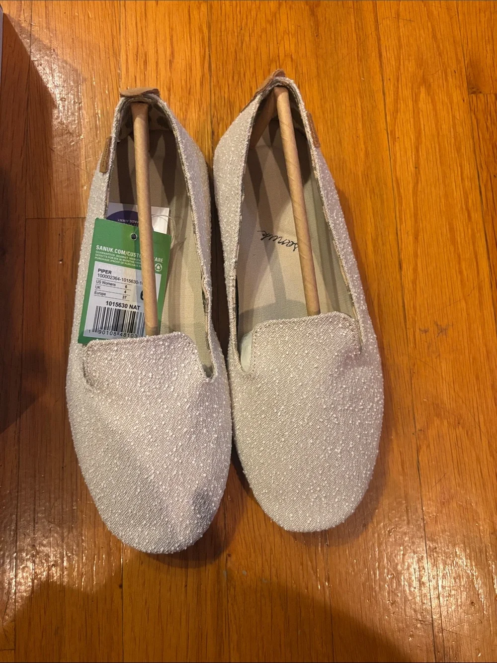 Sanuk Piper Women's Natural Slip-On Loafer - Natural size 6 New